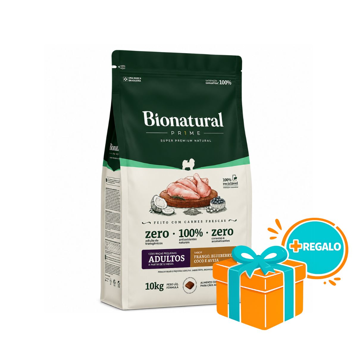 Bionatural Prime Perro Adulto Raza Pequeña Pollo 10 Kg