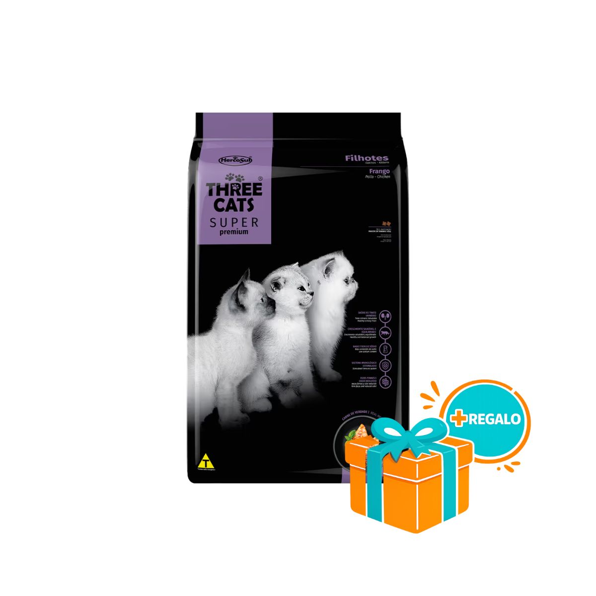 THREE CATS Super Premium Kitten Gatitos 3 kg