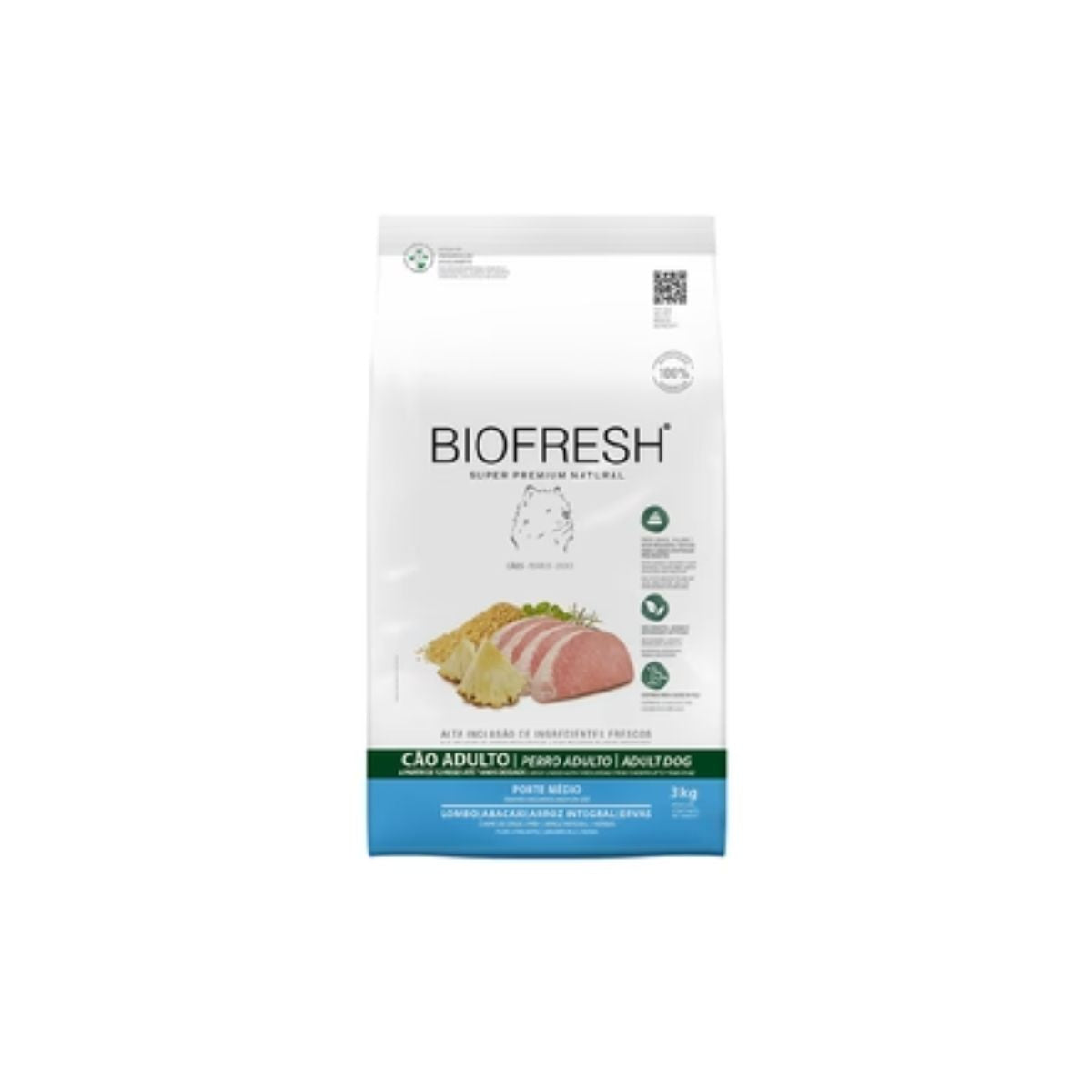 BIOFRESH ADULTO RAZAS MEDIAS CERDO Y ANANÁ 3KG