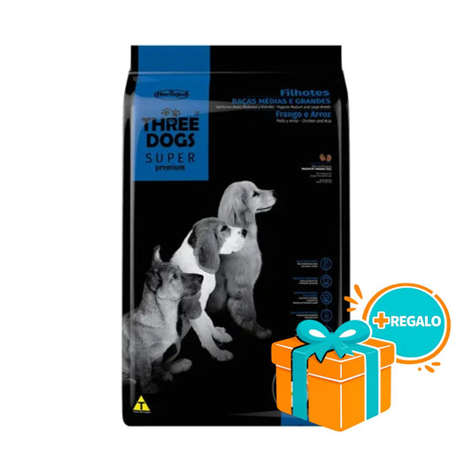 Three Dogs Cachorro Super Premium 15+2 Kg + Regalo
