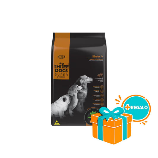 THREE DOGS Super Premium Perro Senior 3kg + Regalo