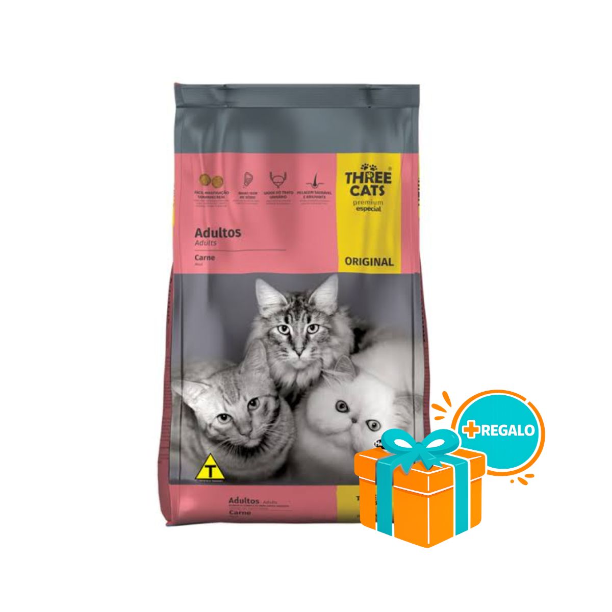 THREE CATS Familia Original Gato Adultos Carne 10 kg
